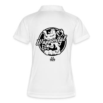 Wuppertal T Shirt Wappen der Stadt A.D. 1929 - Frauen Polo atmungsaktiv - Weiß/Navy - Hinten