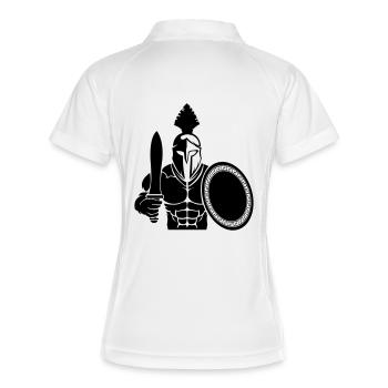 spartaner 01 - Frauen Polo atmungsaktiv - Weiß/Navy - Hinten