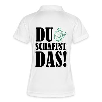 du_schaffst_das_02 - Frauen Polo atmungsaktiv - Weiß/Navy - Hinten
