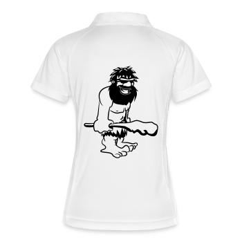 Caveman Caveman drôles de lunettes de soleil joyeu - Polo respirant Femme - blanc/marine - Dos
