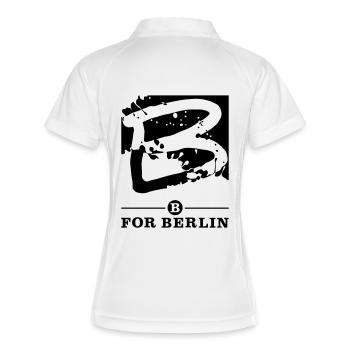 B for Berlin - Splash - Frauen Polo atmungsaktiv - Weiß/Navy - Hinten