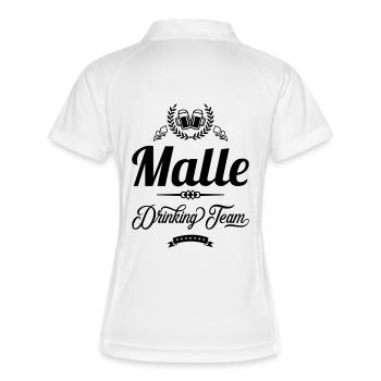 malle drinking team - Frauen Polo atmungsaktiv - Weiß/Navy - Hinten