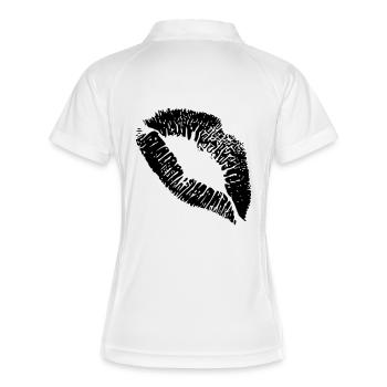 kiss - Frauen Polo atmungsaktiv - Weiß/Navy - Hinten