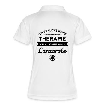 Therapie - Lanzarote - Frauen Polo atmungsaktiv - Weiß/Navy - Hinten