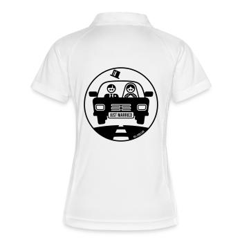 Just Married – Honeymoon (1C) - Women's Polo breathable - white/navy - Back