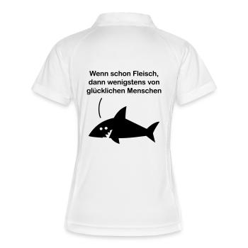 Fleisch - Frauen Polo atmungsaktiv - Weiß/Navy - Hinten