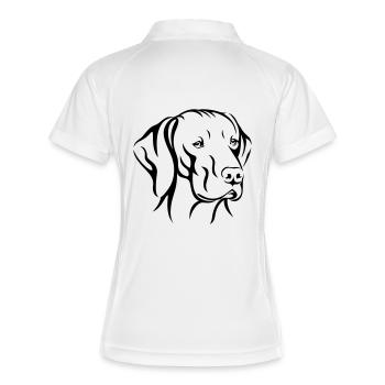 Vizsla - Frauen Polo atmungsaktiv - Weiß/Navy - Hinten