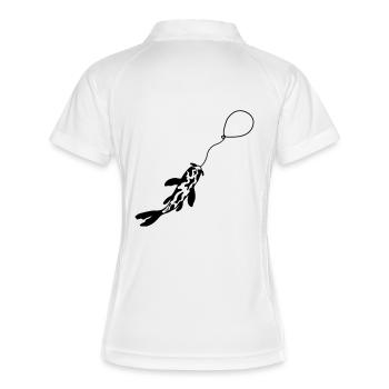 Ballon de poisson Koi pêché - Polo respirant Femme - blanc/marine - Dos