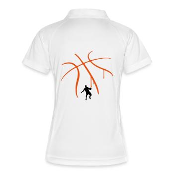 Basketball - Frauen Polo atmungsaktiv - Weiß/Navy - Hinten