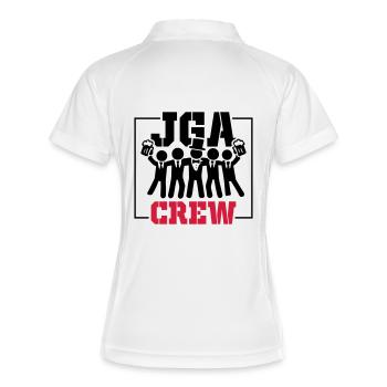 Jga Crew Junggesellenabschied Bräutigam - Frauen Polo atmungsaktiv - Weiß/Navy - Hinten