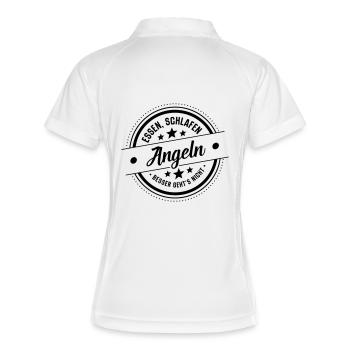 Angeln - Frauen Polo atmungsaktiv - Weiß/Navy - Hinten