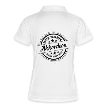 Akkordeon - Frauen Polo atmungsaktiv - Weiß/Navy - Hinten