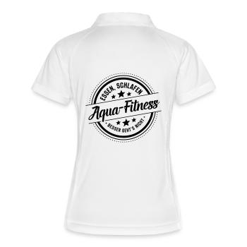 Aqua-Fitness - Frauen Polo atmungsaktiv - Weiß/Navy - Hinten