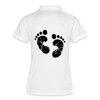 Empreinte de pieds de bébé - Polo respirant Femme - blanc/marine - Dos
