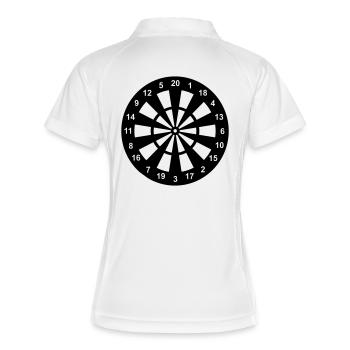 Dartscheibe in schwarz-weiß - Frauen Polo atmungsaktiv - Weiß/Navy - Hinten