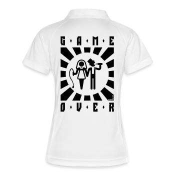 Game Over (Fouet / Bière / Enterrement de vie de garçon / Explosion / B) - Polo respirant Femme - blanc/marine - Dos