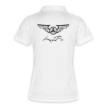 Aviation Symbol Luftwaffenschwinge Flugzeug Pilot - Frauen Polo atmungsaktiv - Weiß/Navy - Hinten