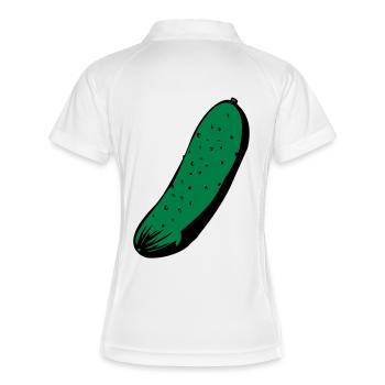 Gurke - Frauen Polo atmungsaktiv - Weiß/Navy - Hinten