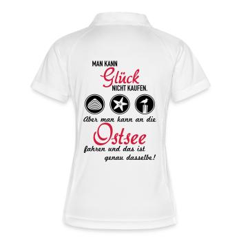 Glück Ostsee - Frauen Polo atmungsaktiv - Weiß/Navy - Hinten
