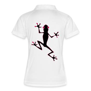 Frog pink black - Frauen Polo atmungsaktiv - Weiß/Navy - Hinten