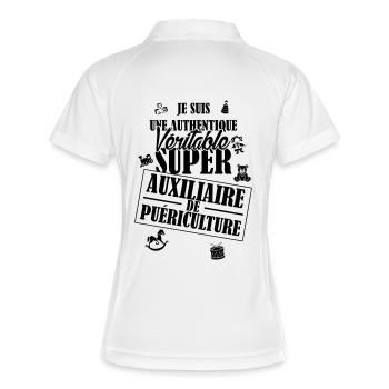 AUXILIAIRE DE PUERICULTURE - Polo respirant Femme - blanc/marine - Dos