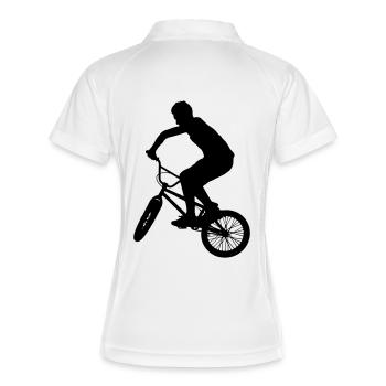 BMX Fahrrad Sport - Frauen Polo atmungsaktiv - Weiß/Navy - Hinten
