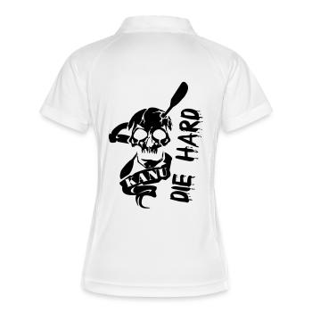 kanu_schaedel - Frauen Polo atmungsaktiv - Weiß/Navy - Hinten