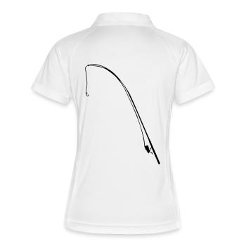 angel fishing - Frauen Polo atmungsaktiv - Weiß/Navy - Hinten