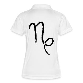 Sternzeichen Steinbock - Capricorn - Frauen Polo atmungsaktiv - Weiß/Navy - Hinten