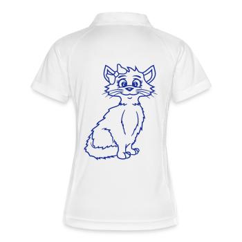 Cute Girl Cat Pretty Bow Woman Female - Women's Polo breathable - white/navy - Back