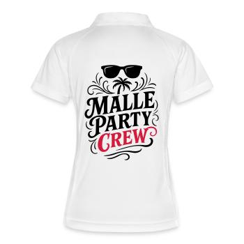 Malle Party Crew Mallorca - Frauen Polo atmungsaktiv - Weiß/Navy - Hinten