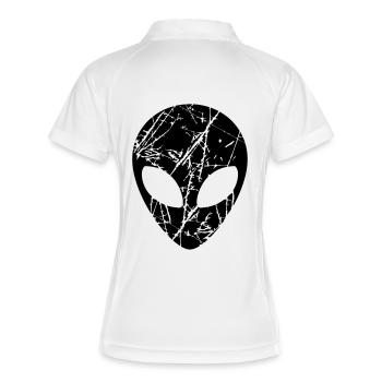 Extraterrestre tête fissurée - Polo respirant Femme - blanc/marine - Dos