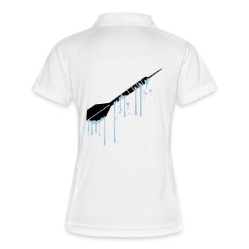 gouttes mouillées graffiti spray logo jeu cool fléchettes - Polo respirant Femme - blanc/marine - Dos