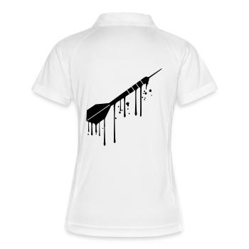 déposer graffiti spray logo humide jouer cool fléchettes - Polo respirant Femme - blanc/marine - Dos