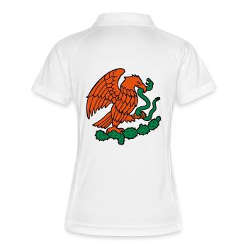 mexiko adler schlange kaktus mexiko mexikaner - Frauen Polo atmungsaktiv - Weiß/Navy - Hinten