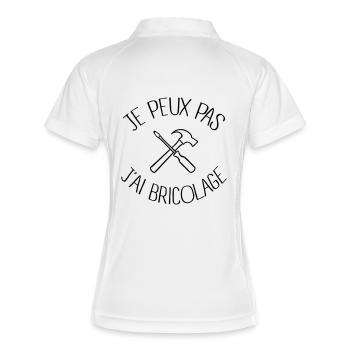 Je peux pas j'ai Bricolage - Polo respirant Femme - blanc/marine - Dos