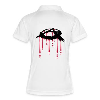 blood drop anarchy symbol - Women's Polo breathable - white/navy - Back