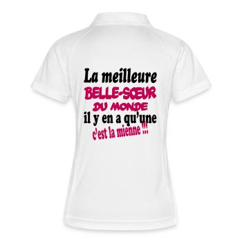 La meilleure belle-soeur du monde c'est la mienne - Polo respirant Femme - blanc/marine - Dos