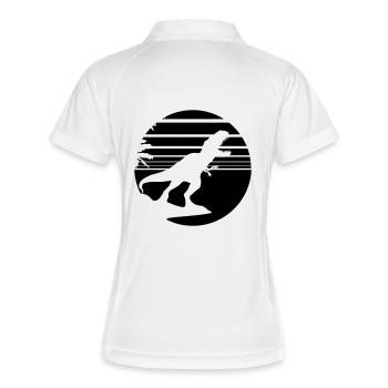 cercle île paumes plage parc silhouette silhouette - Polo respirant Femme - blanc/marine - Dos