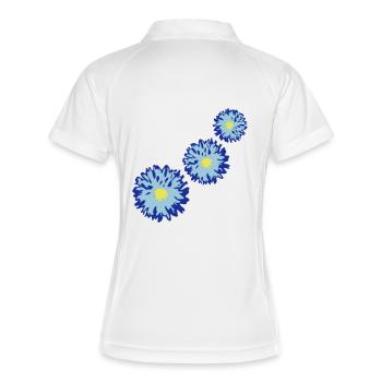 Viele Hübsche Blumen Buntes Dekorativ Muster Schön - Frauen Polo atmungsaktiv - Weiß/Navy - Hinten