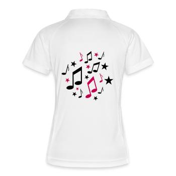 Noten - Musik - Frauen Polo atmungsaktiv - Weiß/Navy - Hinten