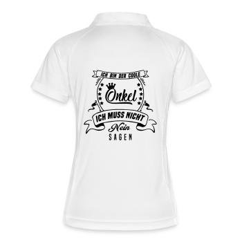 Cooler Onkel - Frauen Polo atmungsaktiv - Weiß/Navy - Hinten