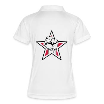 Étoile fist - fist liberté, lutter contre la - Polo respirant Femme - blanc/marine - Dos