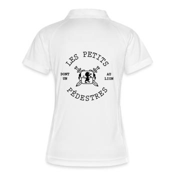 petits pedestres 2 gras - Polo respirant Femme - blanc/marine - Dos