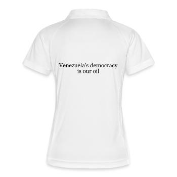 Venezuelaisches Öl - Frauen Polo atmungsaktiv - Weiß/Navy - Hinten