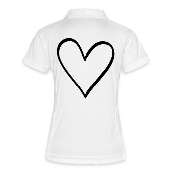 Symbole du coeur amour amitié cadeau de vie - Polo respirant Femme - blanc/marine - Dos