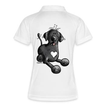 Labrador retriever chien comique design - Polo respirant Femme - blanc/marine - Dos