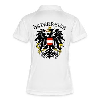 Österreich Österreich Adler Wappen Patriot Austria - Frauen Polo atmungsaktiv - Weiß/Navy - Hinten
