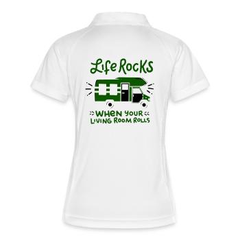 camping - Polo respirant Femme - blanc/marine - Dos