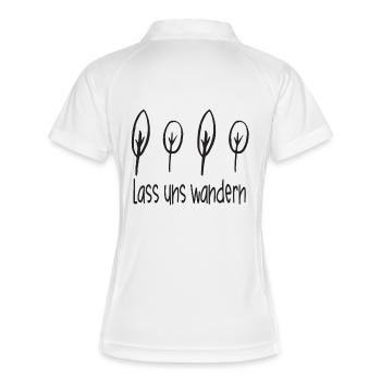 Wandern - Lass Uns Wandern - Frauen Polo atmungsaktiv - Weiß/Navy - Hinten
